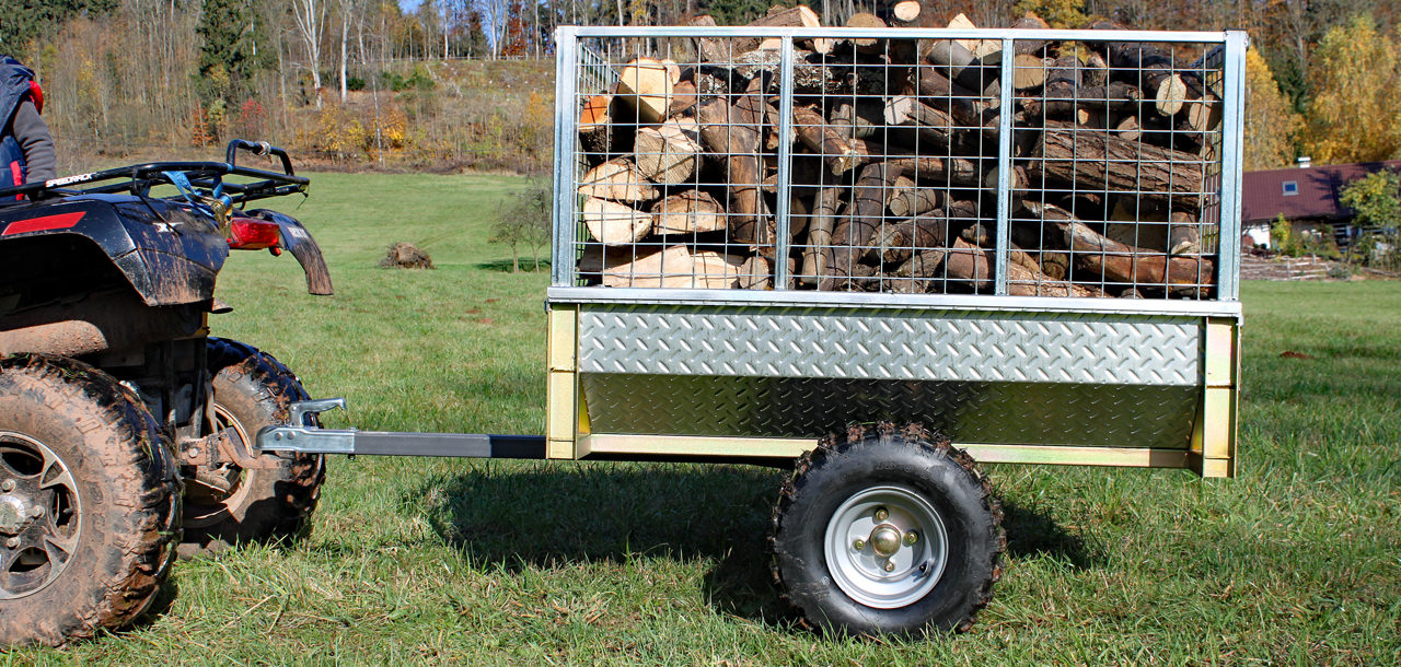 Einachsige ATV Trailer hinter Quads und ATV Trailer mit Plastikpritsche